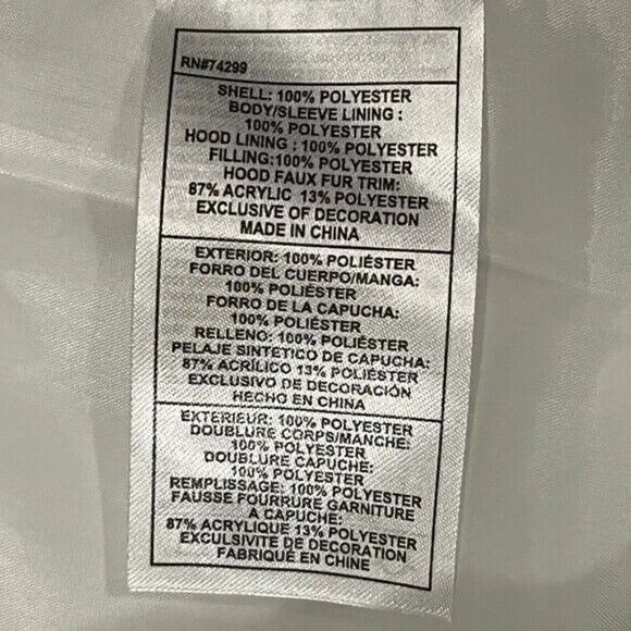 Steve Madden Juniors Faux-Fur-Trim Hooded White Puffer Coat Small New - Picture 8 of 9